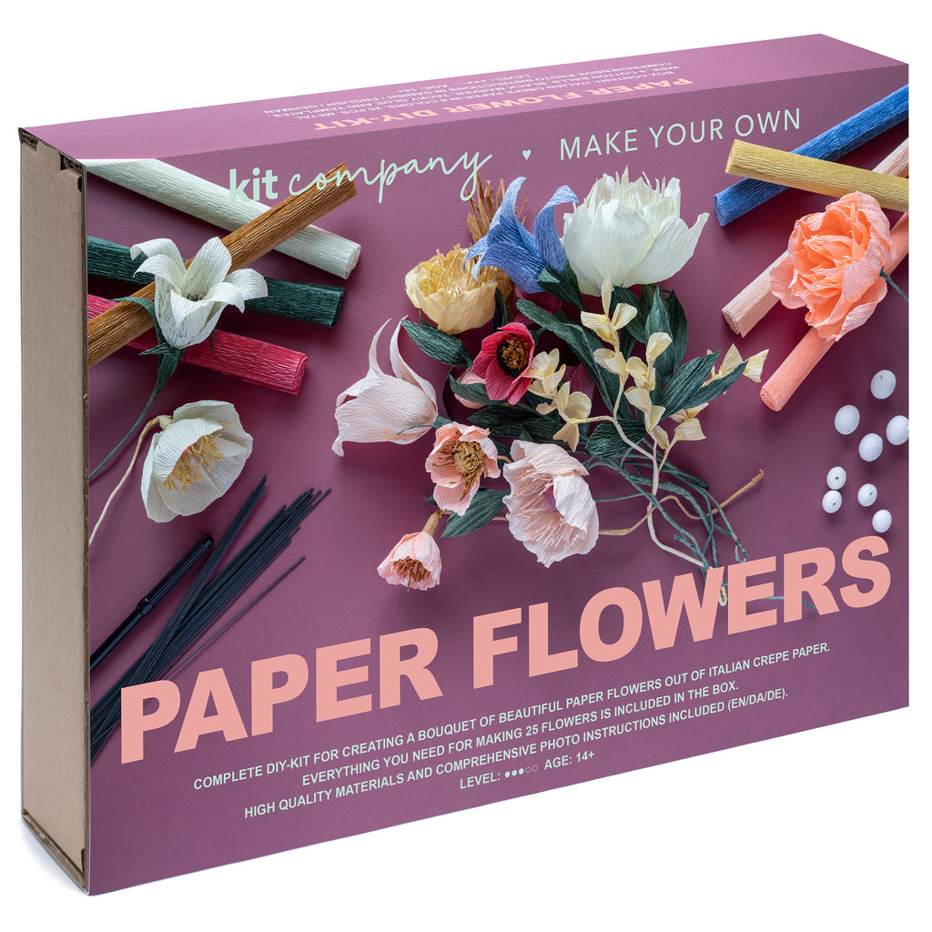 Crepepapir Blomster Kit - lav op til 25 blomster