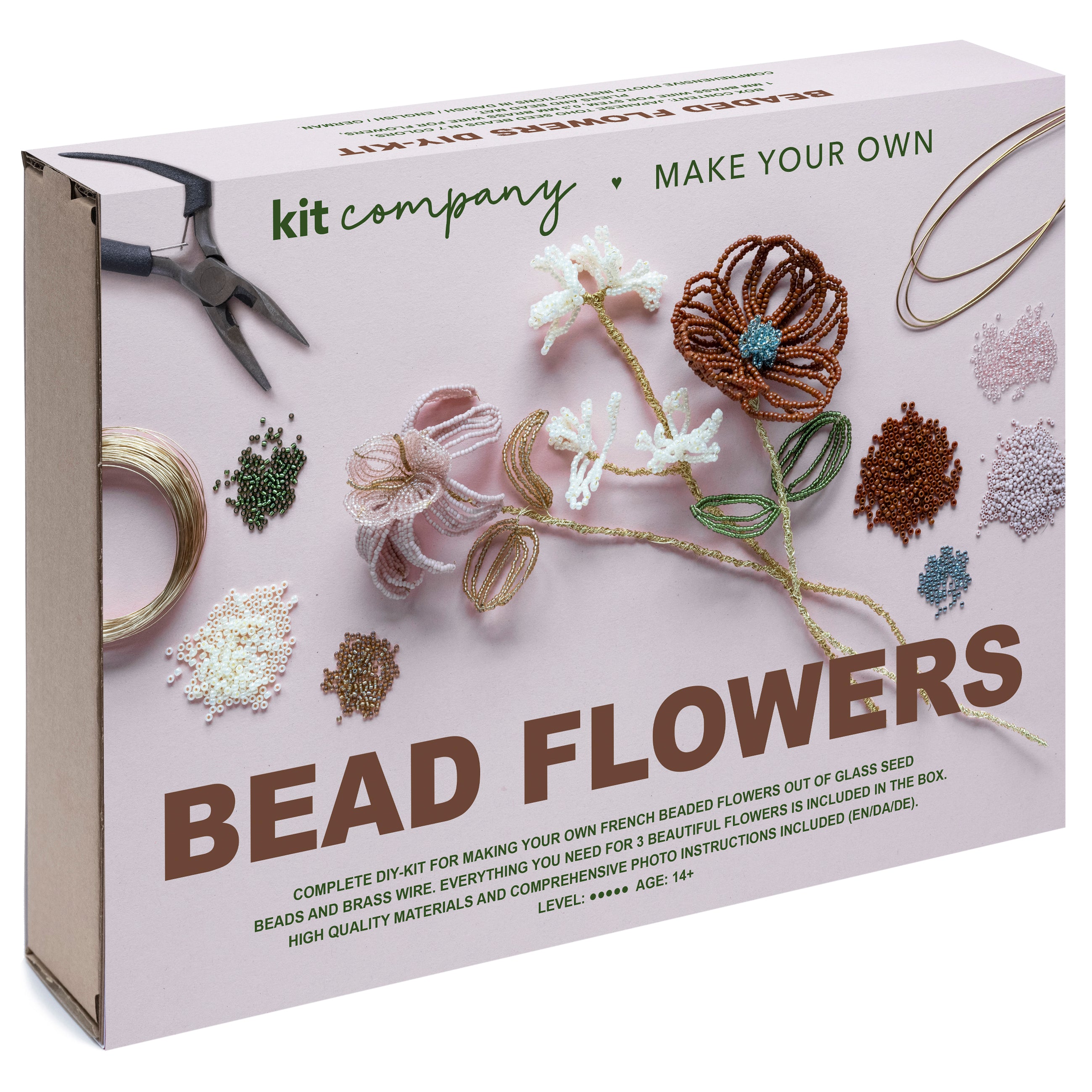 Perleblomster Kit - franske blomster i glasperler