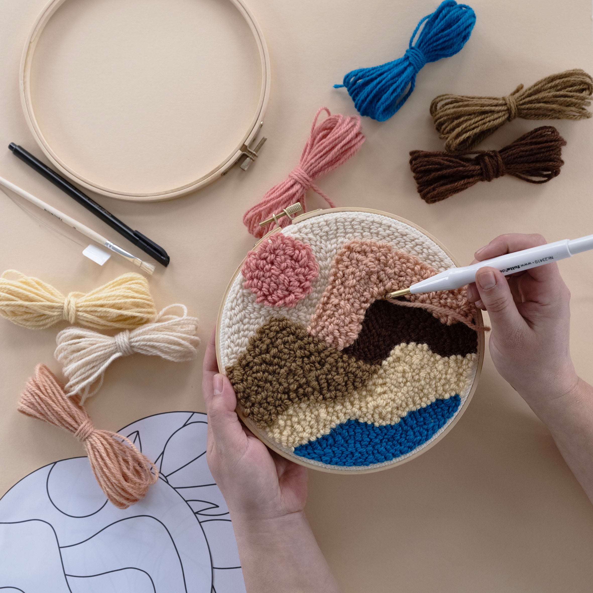 Punch Needle Kit - broderi med 3D-effekt