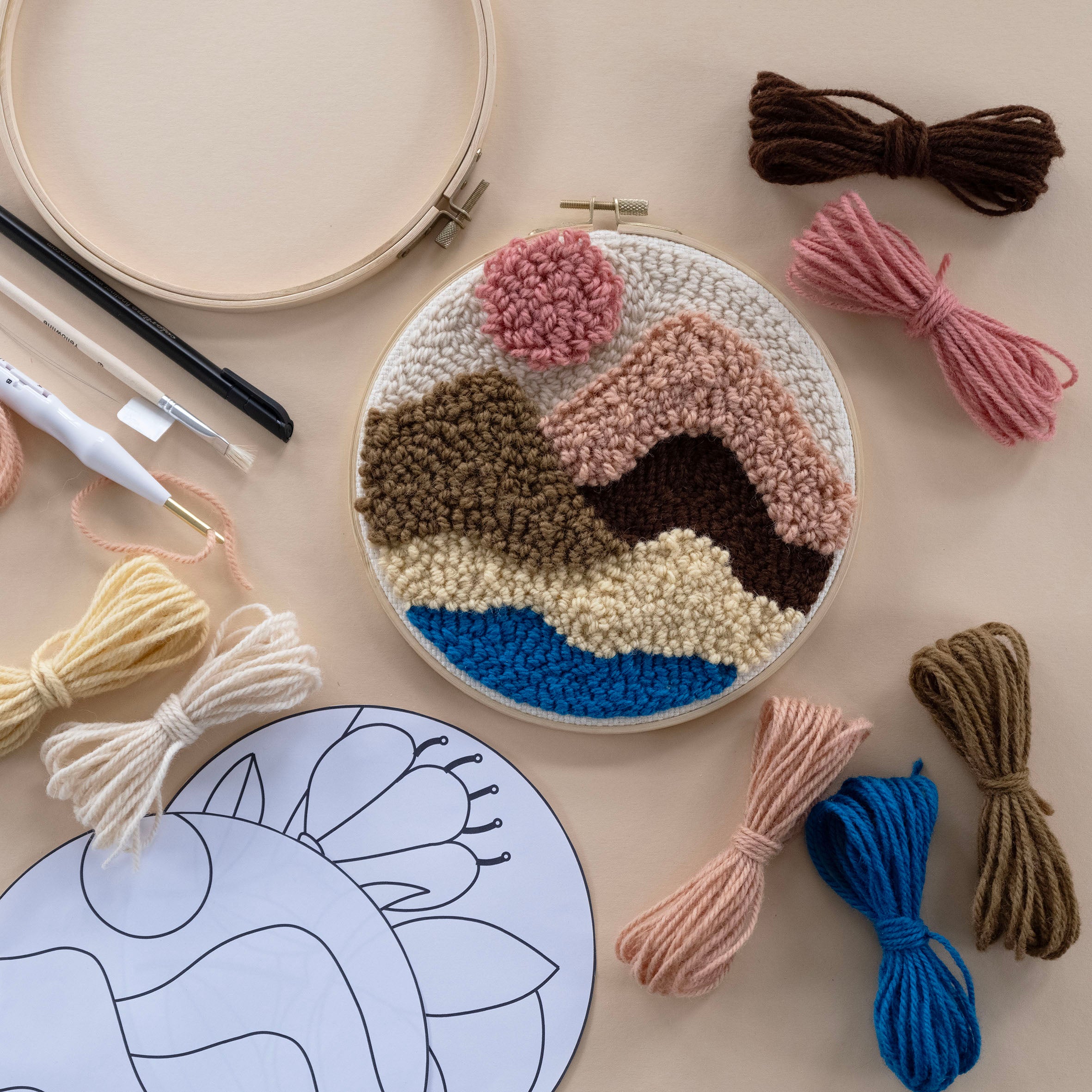Punch Needle Kit - broderi med 3D-effekt