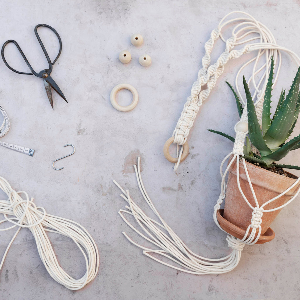 Macrame Planteophæng Kit - knyt din egen plantehænger